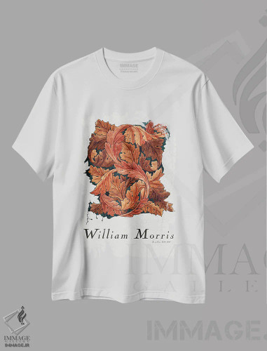 تیشرت سفید طرح دار آکانتوس، دکور معاصر اثر ویلیام موریس | فروشگاه ایماژ