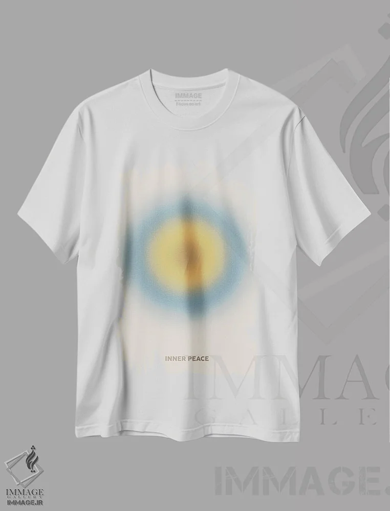 تیشرت سفید طرح دار صلح درونی ۲، تزئینی اثر استودیو می یوس | immage.ir