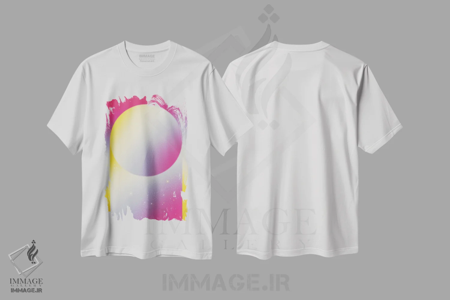 تیشرت سفید طرح دار کیهان پاستلی مینیمال، آبستره اثر امی لوییز بیکر | فروشگاه ایماژ