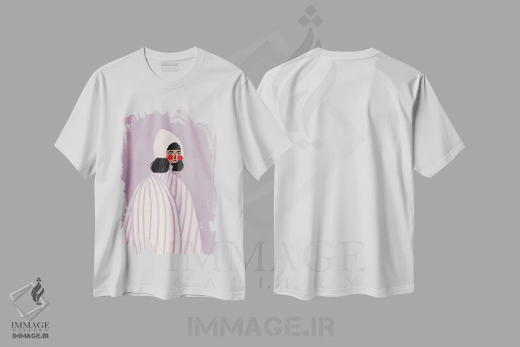 تیشرت سفید طرح دار زنی با کلاه سفید، تزئینی اثر بیا مولر | immage.ir