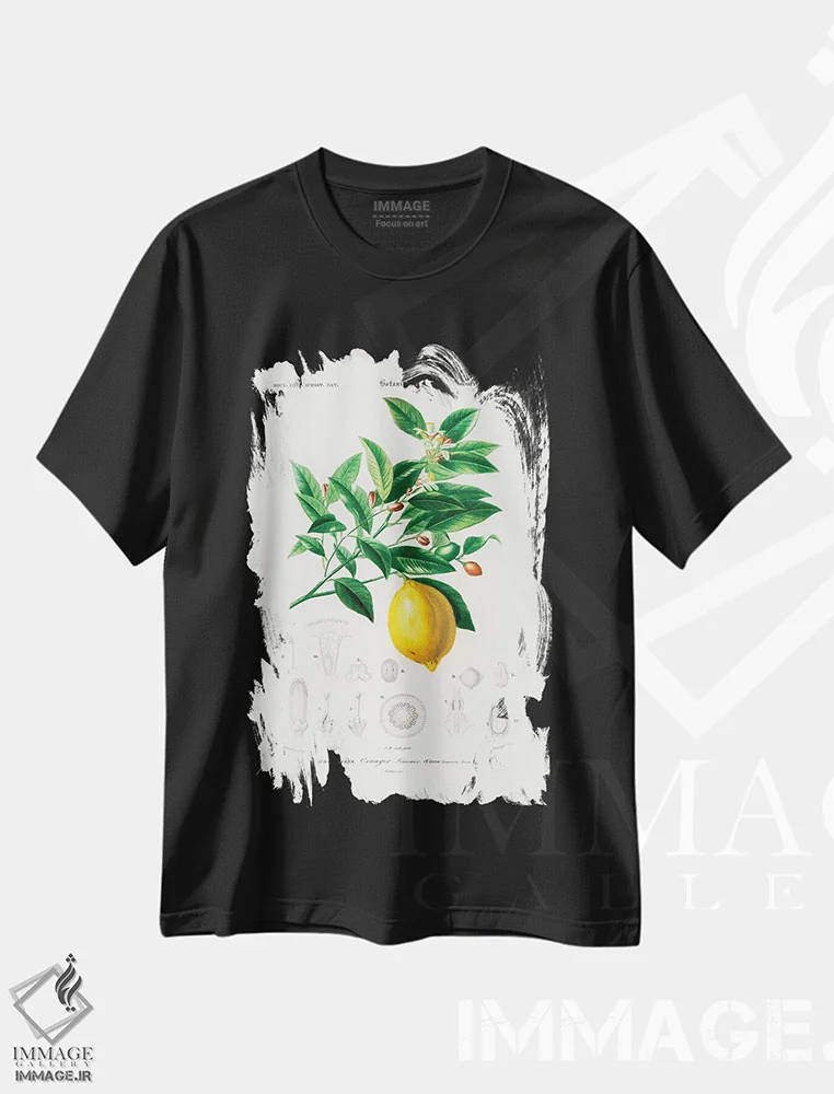 تیشرت مشکی طرح دار لیمو، تزئینی اثر شارل دسالین د... | فروشگاه ایماژ