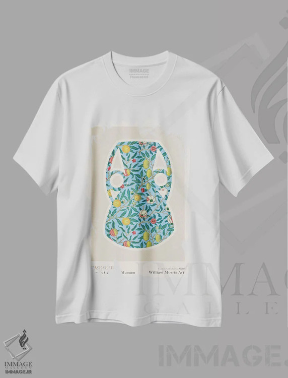 تیشرت سفید طرح دار ویلیام موریس یونانی ۸، تزئینی اثر امـل تونابویلو | فروشگاه ایماژ