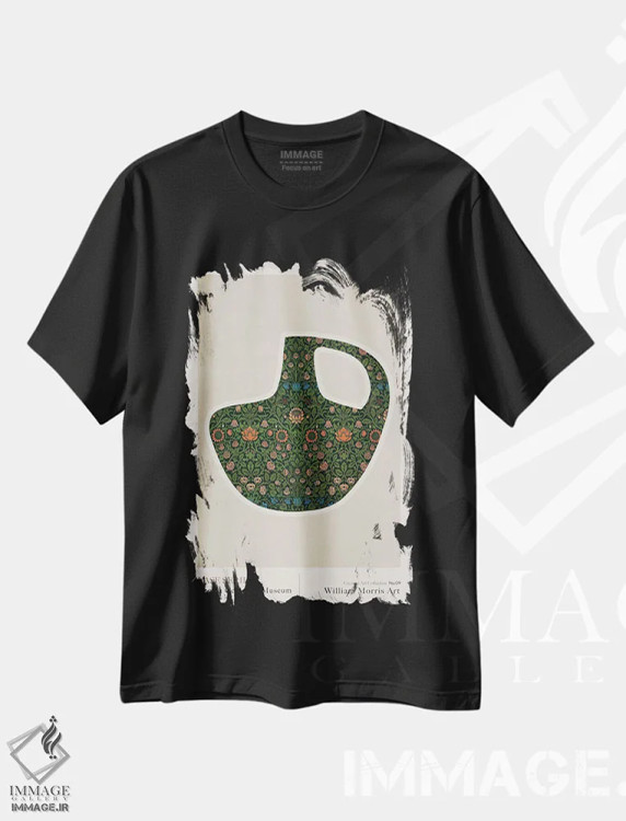 تیشرت مشکی طرح دار ویلیام موریس یونانی ۹، تزئینی اثر امـل تونابویلو | فروشگاه ایماژ