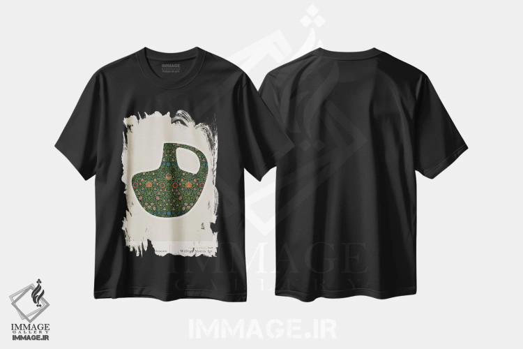 تیشرت مشکی طرح دار ویلیام موریس یونانی ۹، تزئینی اثر امـل تونابویلو | فروشگاه ایماژ