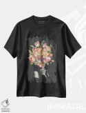 تیشرت مشکی طرح دار دسته گل قدیمی، تزئینی اثر فریدا فلورال استودیو | immage.ir
