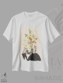 تیشرت سفید طرح دار دسته گل گل های سفید، تزئینی اثر فریدا فلورال استودیو | immage.ir