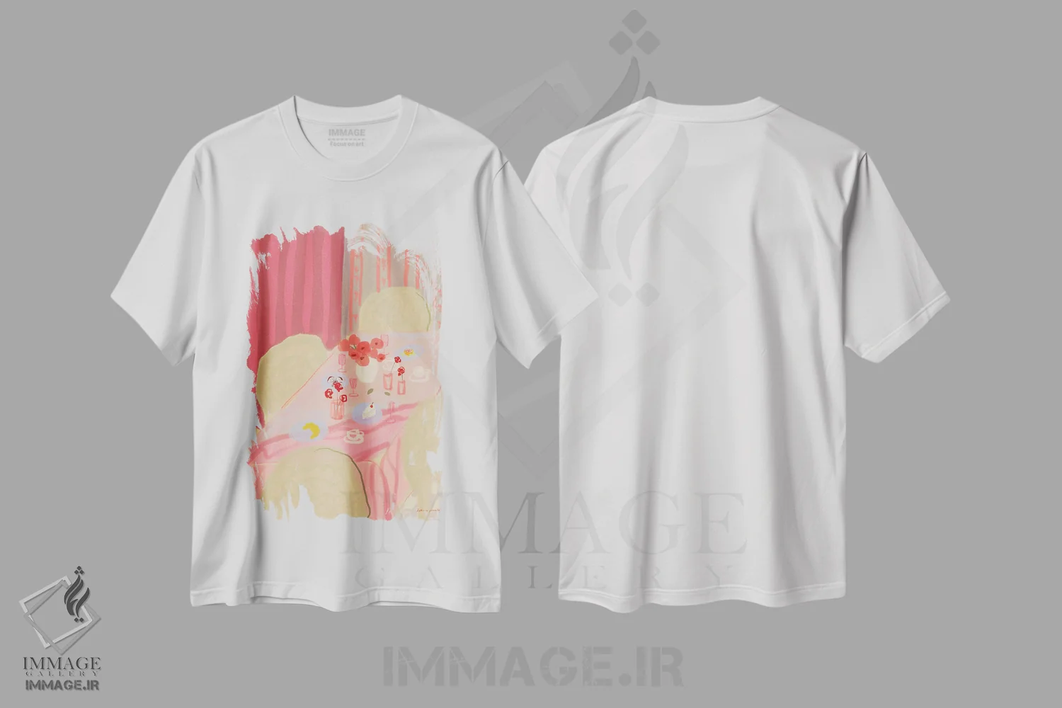تیشرت سفید طرح دار میز رزئی؟، تزئینی اثر کاتارینا پوریتشر | فروشگاه ایماژ