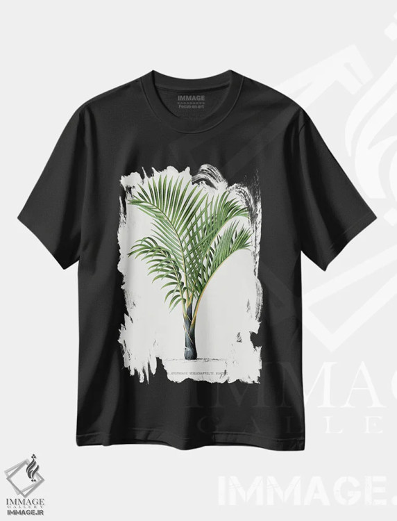 تیشرت مشکی طرح دار ۱۷ هایوفورب وی، دکور ساحلی اثر له پالمیه ایستوار | فروشگاه ایماژ