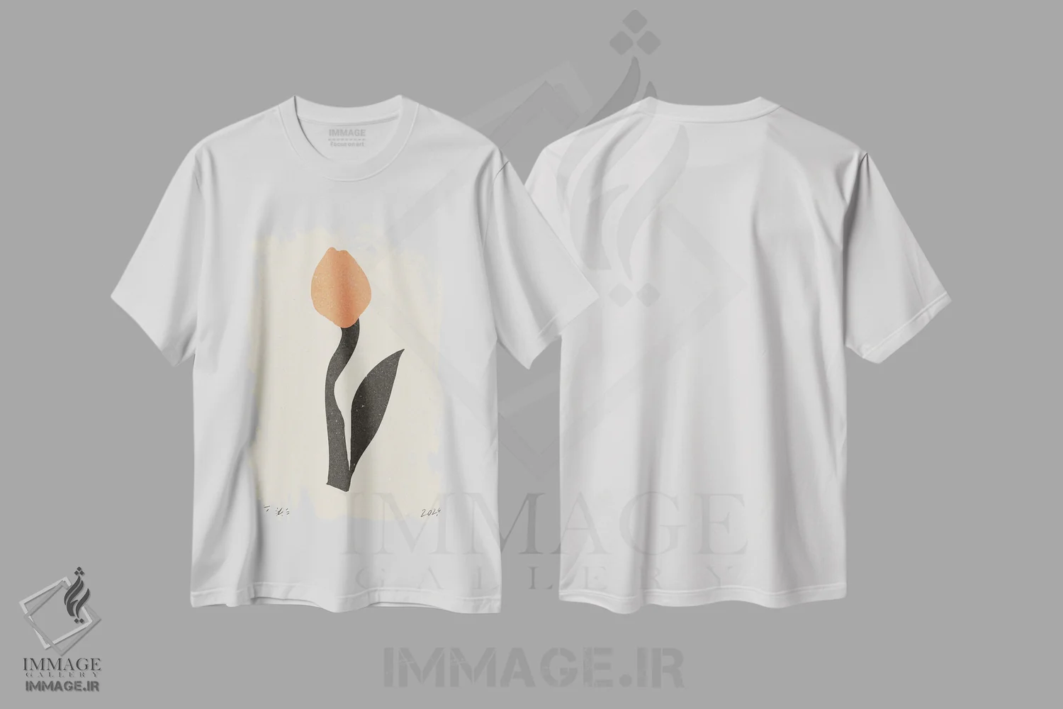 تیشرت سفید طرح دار گل مدرن I، تزئینی اثر ان کِی تی ان | immage.ir