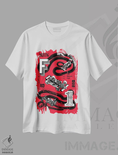 تیشرت سفید طرح دار قهرمانی های فرمول ۱ IV، تزئینی اثر پاول پاچولک | فروشگاه ایماژ