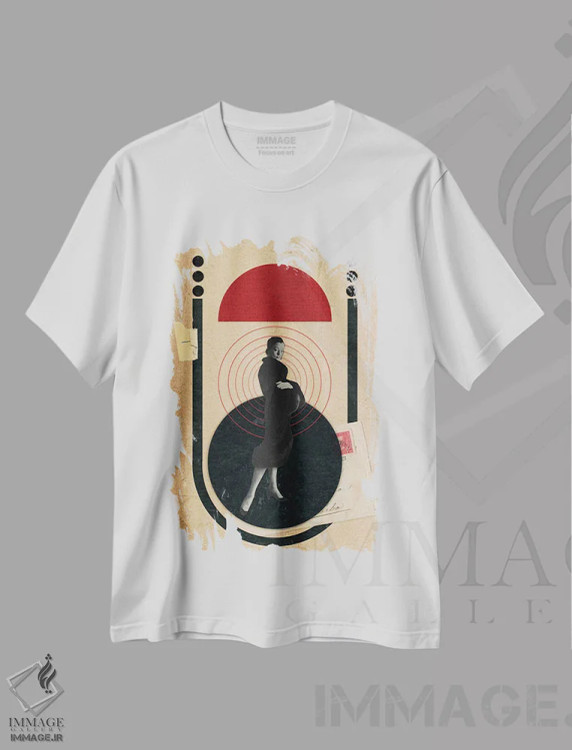 تیشرت سفید طرح دار من در وسط، آبستره اثر پیا لیلنتال | فروشگاه ایماژ