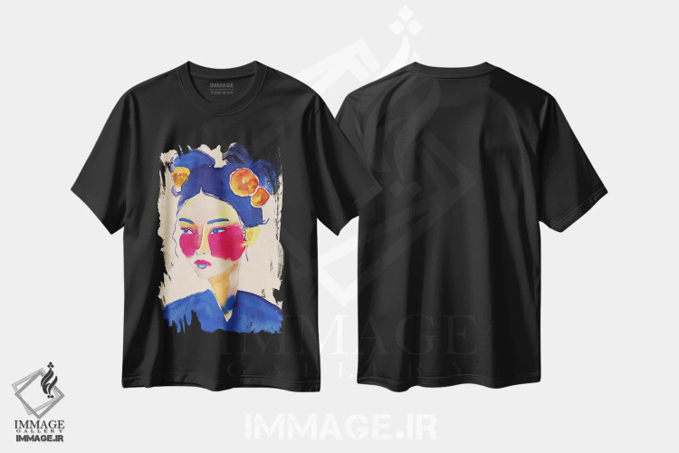 تیشرت مشکی طرح دار دختر آسیایی، دکور آسیایی اثر رایسا اولتمانز | immage.ir