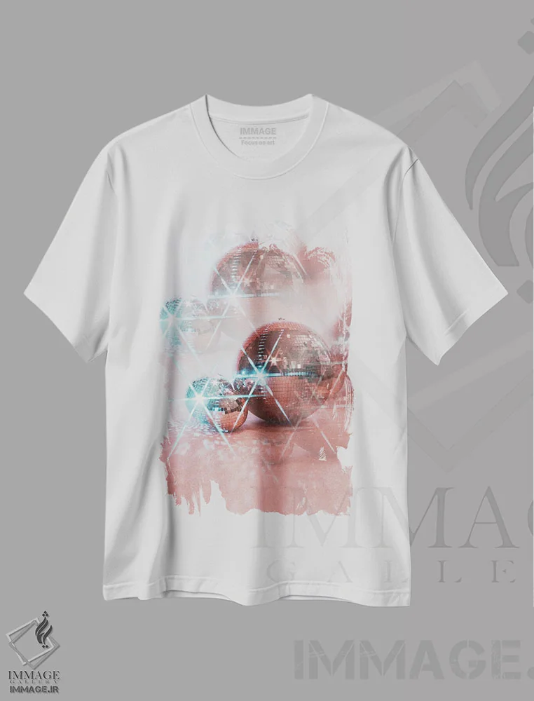 تیشرت سفید طرح دار سراب دیسکو، تزئینی اثر سامانتا هیرن | immage.ir