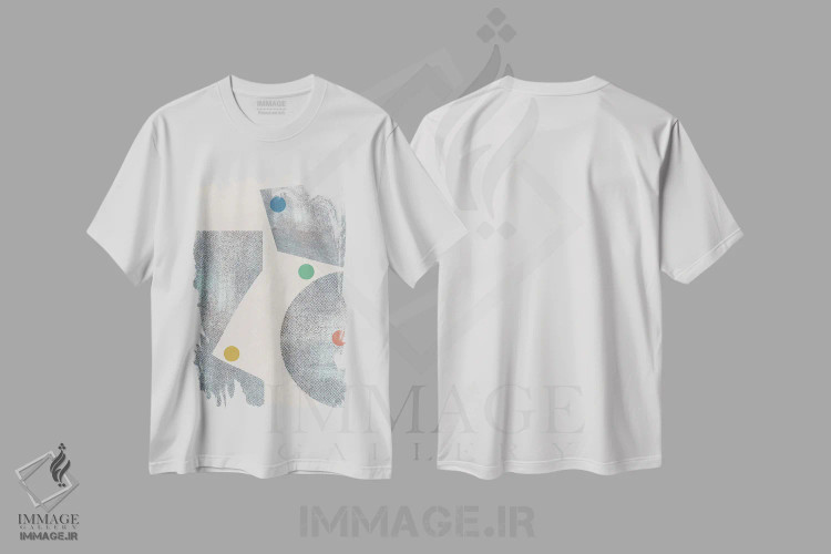 تیشرت سفید طرح دار نقاط رترو II، آبستره اثر استودیو می یوس | immage.ir