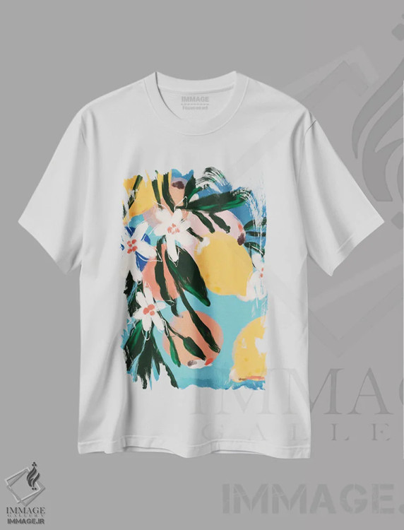 تیشرت سفید طرح دار تابستان میوه ای I، تزئینی اثر تری چایلد | فروشگاه ایماژ
