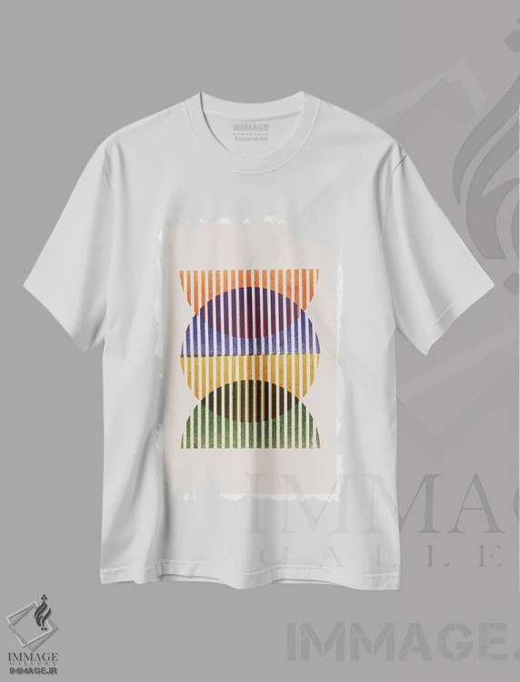 تیشرت سفید طرح دار داخل و خارج، آبستره اثر تری چایلد | immage.ir
