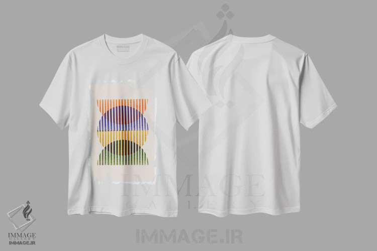 تیشرت سفید طرح دار داخل و خارج، آبستره اثر تری چایلد | immage.ir