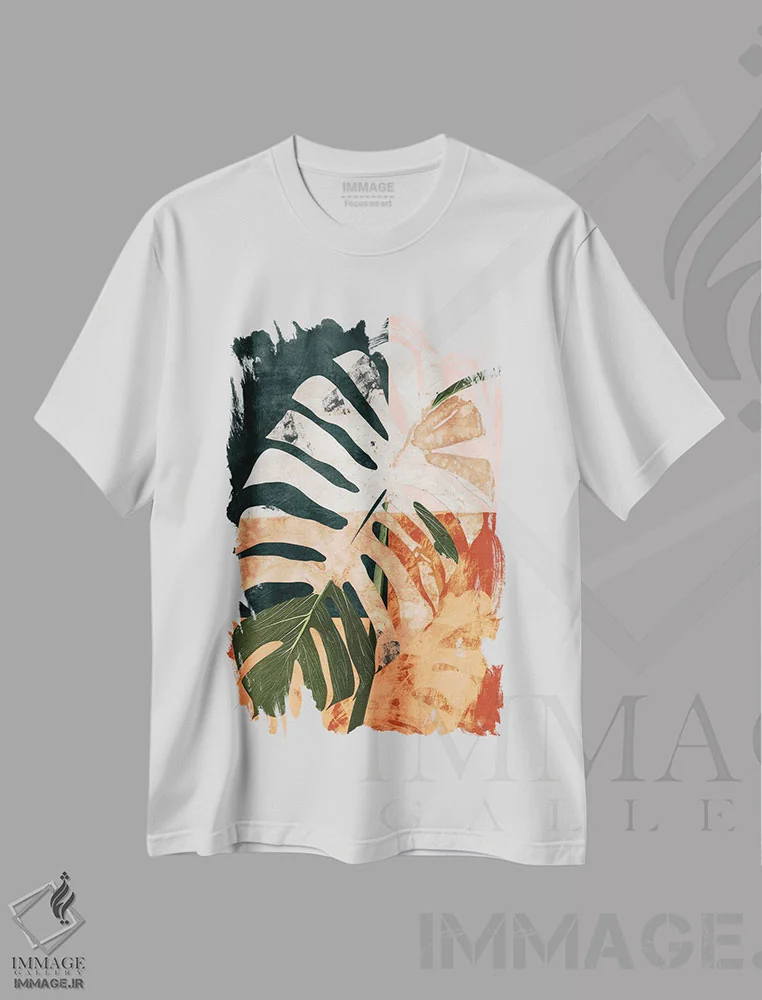 تیشرت سفید طرح دار به درون جنگل VI، دکور بوهمی اثر تری چایلد | فروشگاه ایماژ