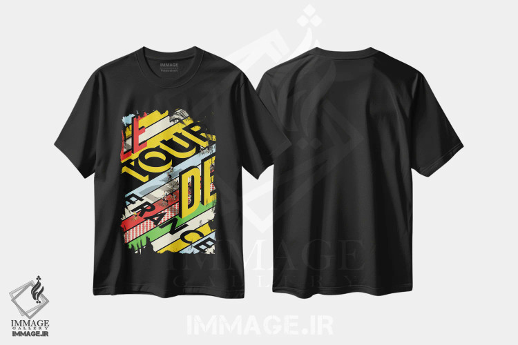 تیشرت مشکی طرح دار مسابقه دوچرخه سواری تور دو فرانس، هنر دیجیتال اثر وایات ۹ | فروشگاه ایماژ