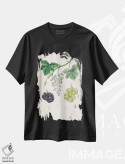 تیشرت مشکی طرح دار مو معمولی، گیاه شناسی پزشکی، تزئینی اثر جان استیونسون | فروشگاه ایماژ