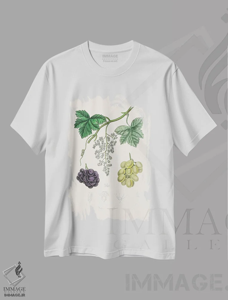 تیشرت سفید طرح دار مو معمولی، گیاه شناسی پزشکی، تزئینی اثر جان استیونسون | immage.ir