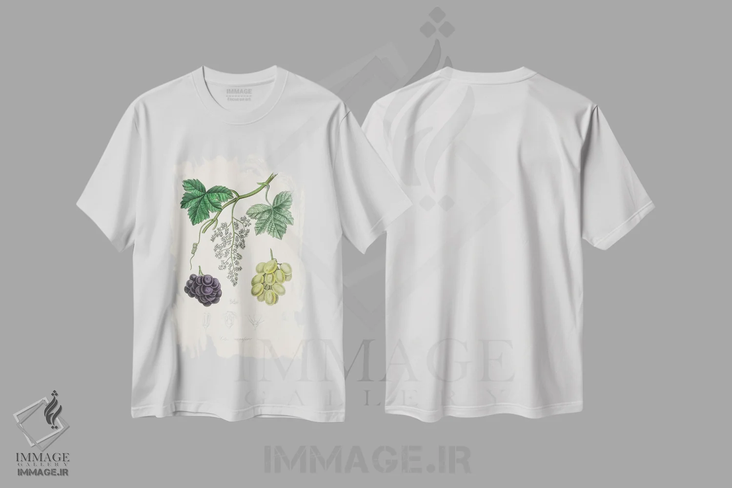 تیشرت سفید طرح دار مو معمولی، گیاه شناسی پزشکی، تزئینی اثر جان استیونسون | immage.ir
