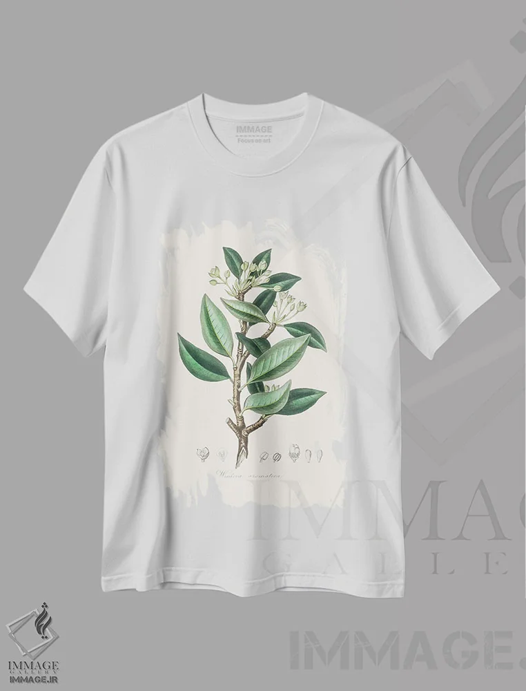 تیشرت سفید طرح دار وینترا آروماتیکا، گیاه شناسی پزشکی، تزئینی اثر جان استیونسون | فروشگاه ایماژ
