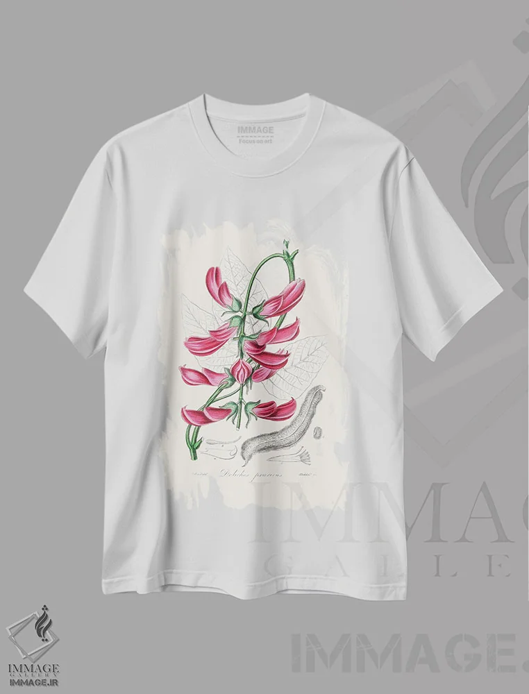 تیشرت سفید طرح دار موکونا پریدنس، گیاه شناسی پزشکی، تزئینی اثر جان استیونسون | فروشگاه ایماژ