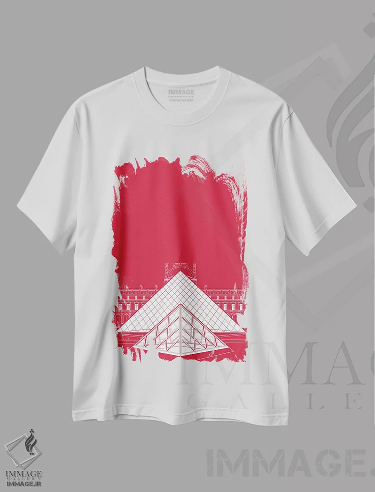 تیشرت سفید طرح دار لوور II، تزئینی اثر زاگلونو | immage.ir