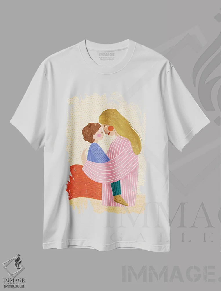 تیشرت سفید طرح دار عشق مادر، تزئینی اثر بیا مولر | فروشگاه ایماژ