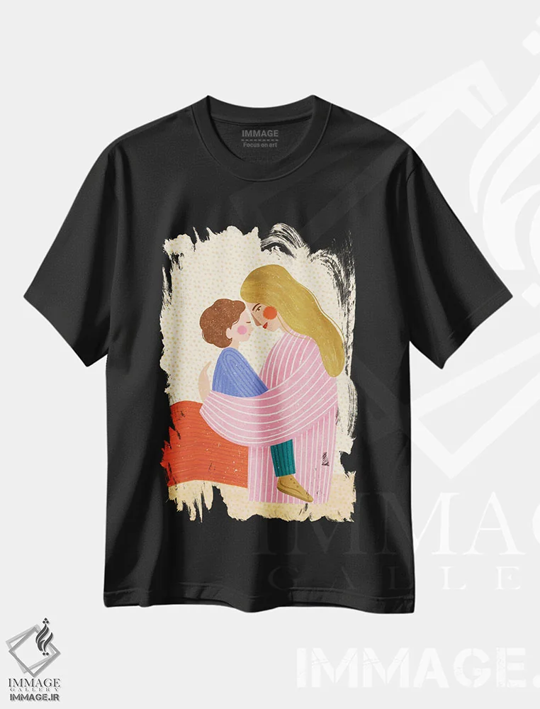 تیشرت مشکی طرح دار عشق مادر، تزئینی اثر بیا مولر | immage.ir
