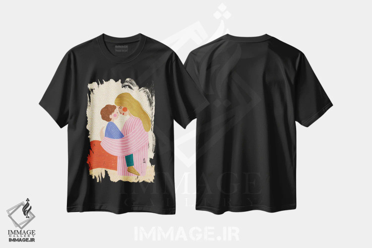 تیشرت مشکی طرح دار عشق مادر، تزئینی اثر بیا مولر | immage.ir