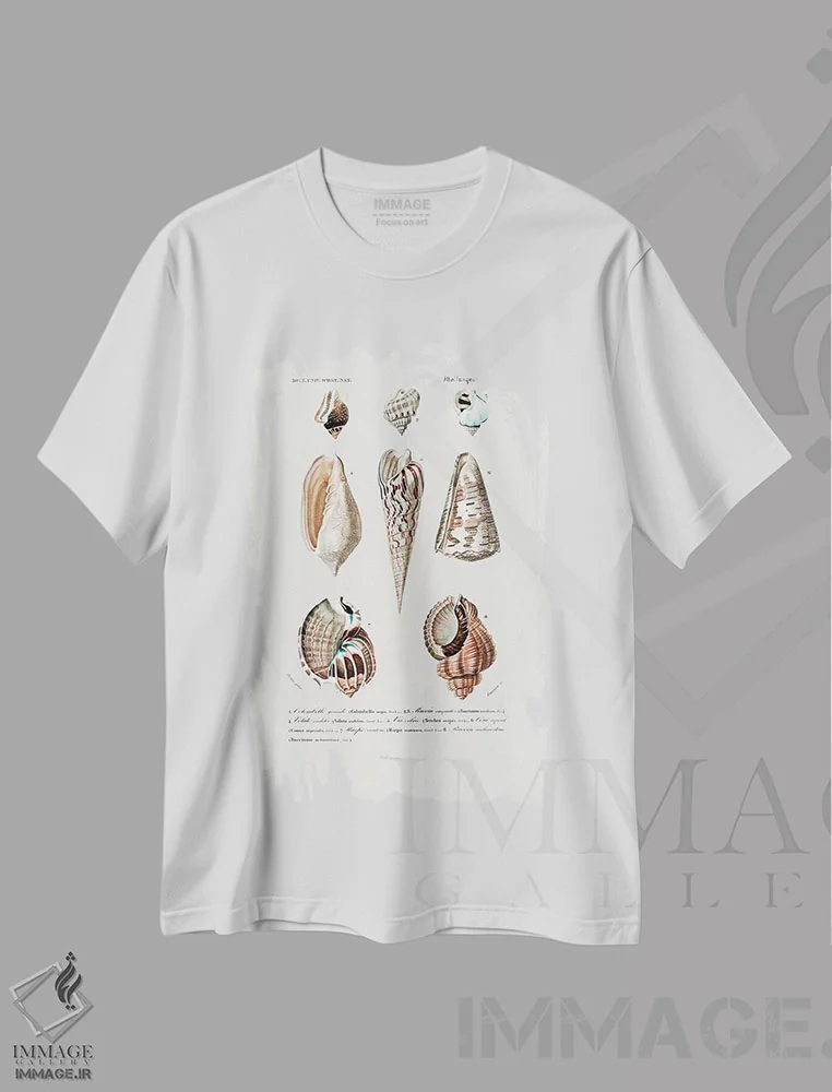 تیشرت سفید طرح دار زیست دریایی I، تزئینی اثر شارل دسالین د... | immage.ir