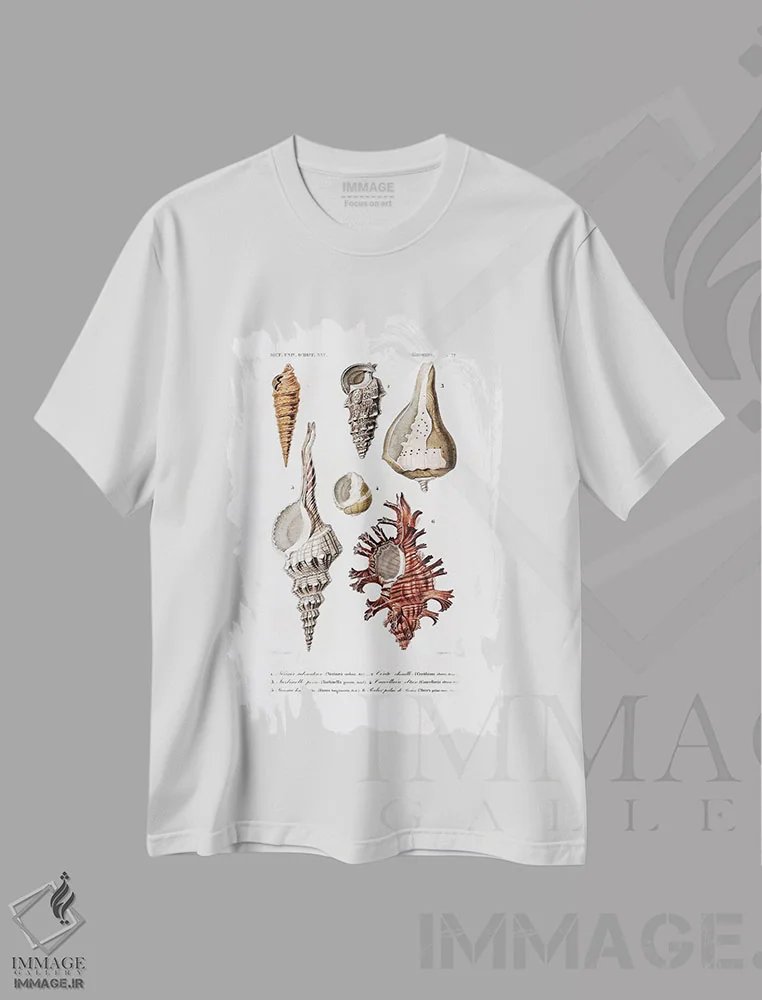 تیشرت سفید طرح دار زیست دریایی II، تزئینی اثر شارل دسالین د... | فروشگاه ایماژ