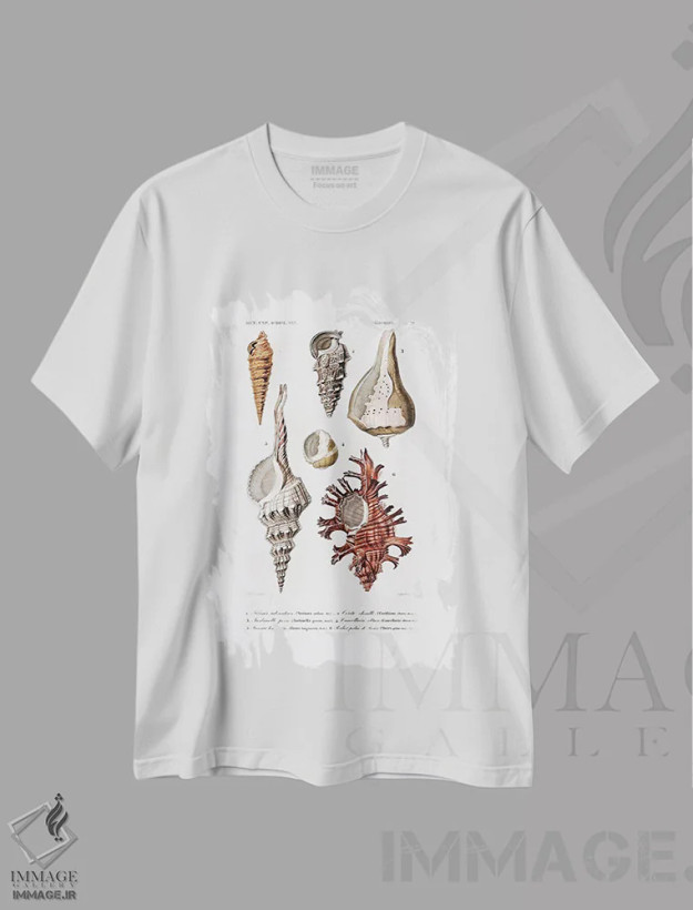 تیشرت سفید طرح دار زیست دریایی II، تزئینی اثر شارل دسالین د... | فروشگاه ایماژ