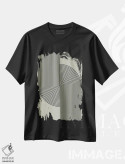 تیشرت مشکی طرح دار مدرن میانه قرن سبز، آبستره اثر استودیو می یوس | فروشگاه ایماژ