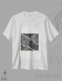 تیشرت سفید طرح دار گرافیک خطی I، آبستره اثر استودیو می یوس | immage.ir
