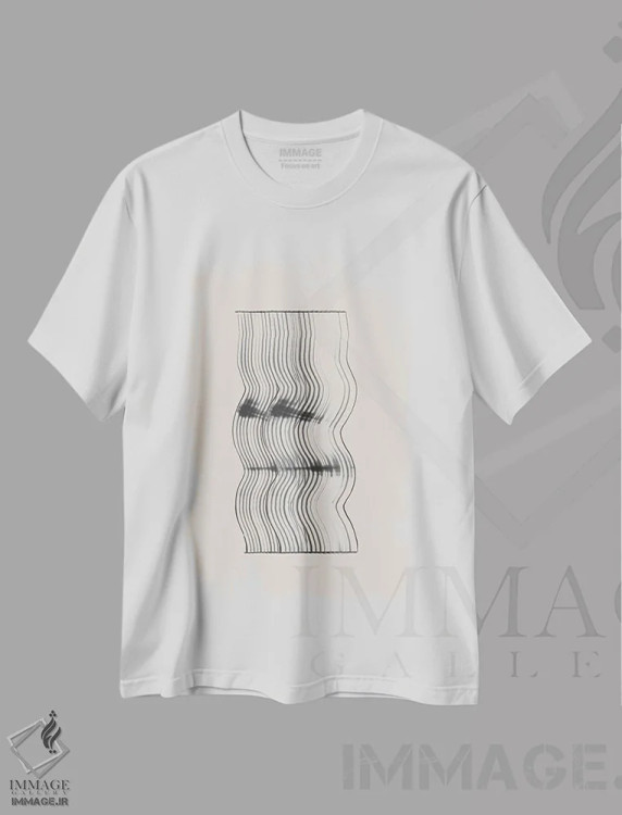 تیشرت سفید طرح دار گرافیک ارگانیک I، آبستره اثر استودیو می یوس | فروشگاه ایماژ