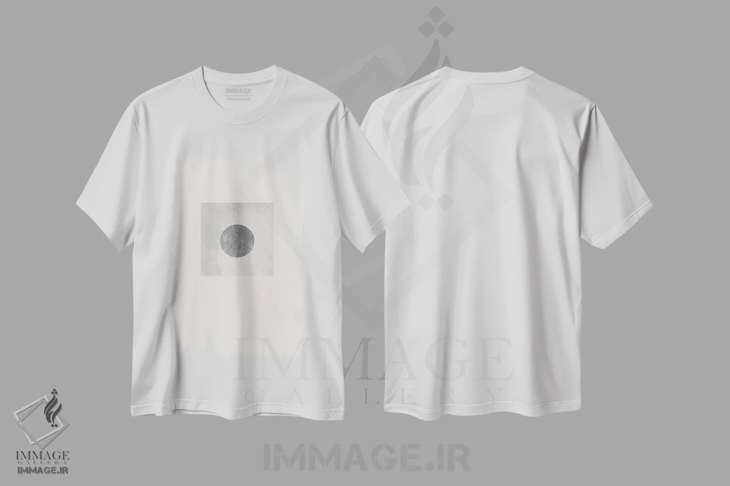 تیشرت سفید طرح دار هنر بافت کاغذی ژاپندی، آبستره اثر استودیو می یوس | فروشگاه ایماژ