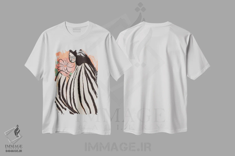 تیشرت سفید طرح دار یک لحظه سکوت، دکور بوهمی اثر تری چایلد | immage.ir