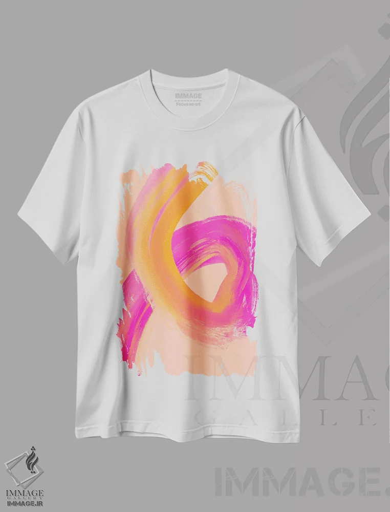 تیشرت سفید طرح دار ضربه های رنگی XIII اثر تری چایلد | immage.ir