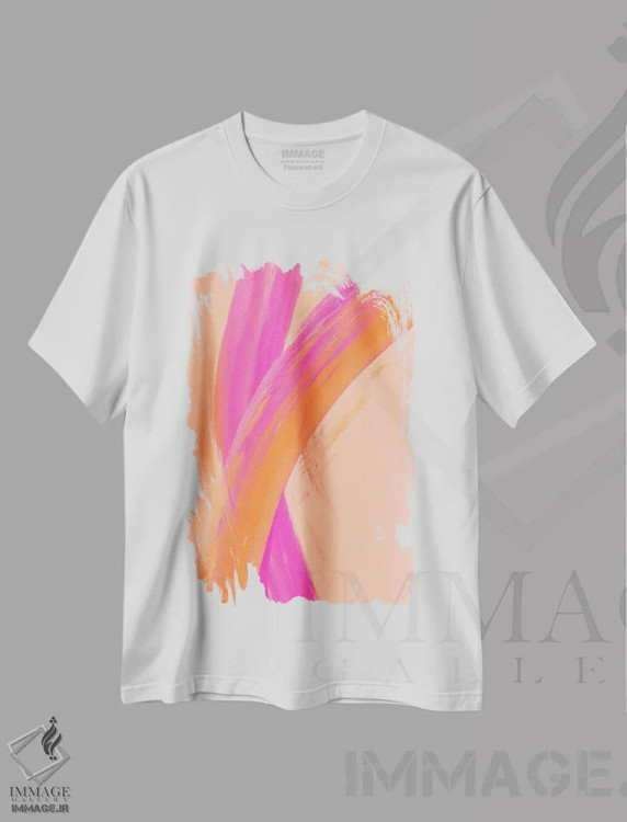 تیشرت سفید طرح دار ضربه های رنگی XV اثر تری چایلد | فروشگاه ایماژ