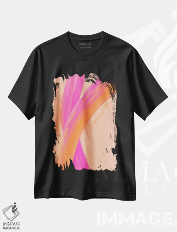 تیشرت مشکی طرح دار ضربه های رنگی XV اثر تری چایلد | immage.ir
