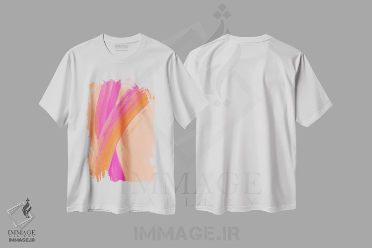 تیشرت سفید طرح دار ضربه های رنگی XV اثر تری چایلد | فروشگاه ایماژ