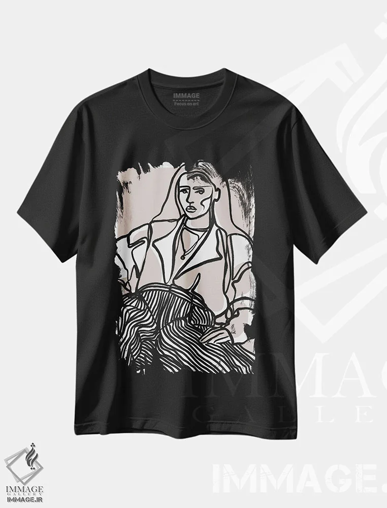تیشرت مشکی طرح دار آیا یادته؟، تزئینی اثر تری چایلد | immage.ir