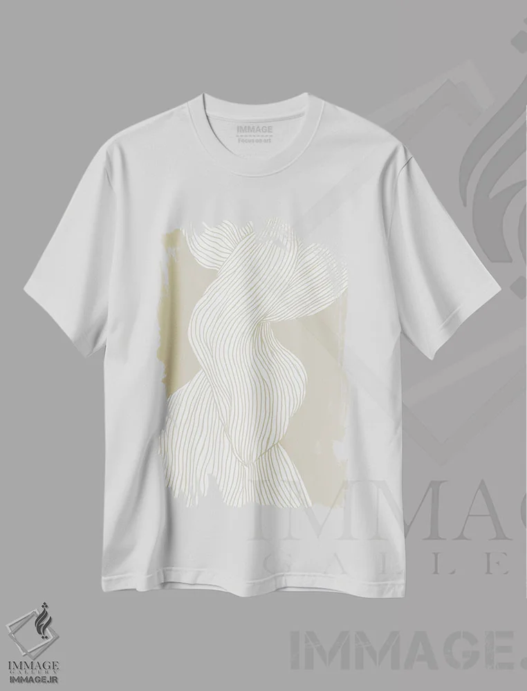 تیشرت سفید طرح دار فیبرها III اثر تری چایلد | immage.ir