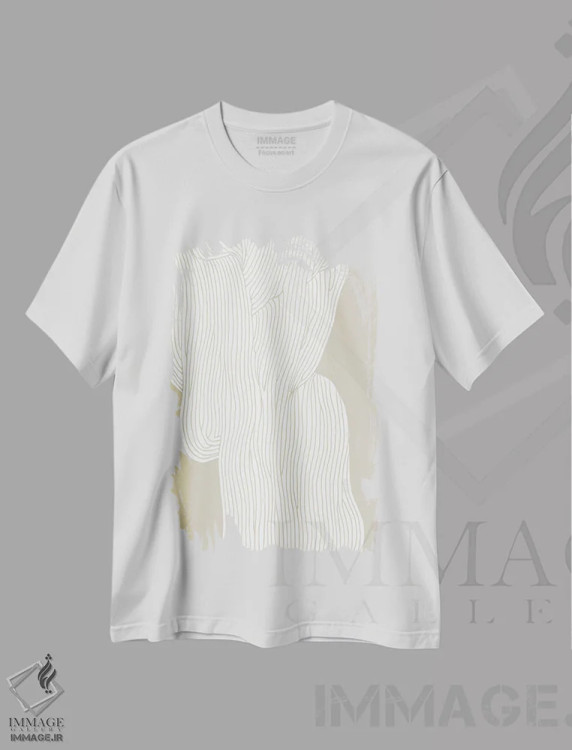 تیشرت سفید طرح دار فیبرها V اثر تری چایلد | فروشگاه ایماژ