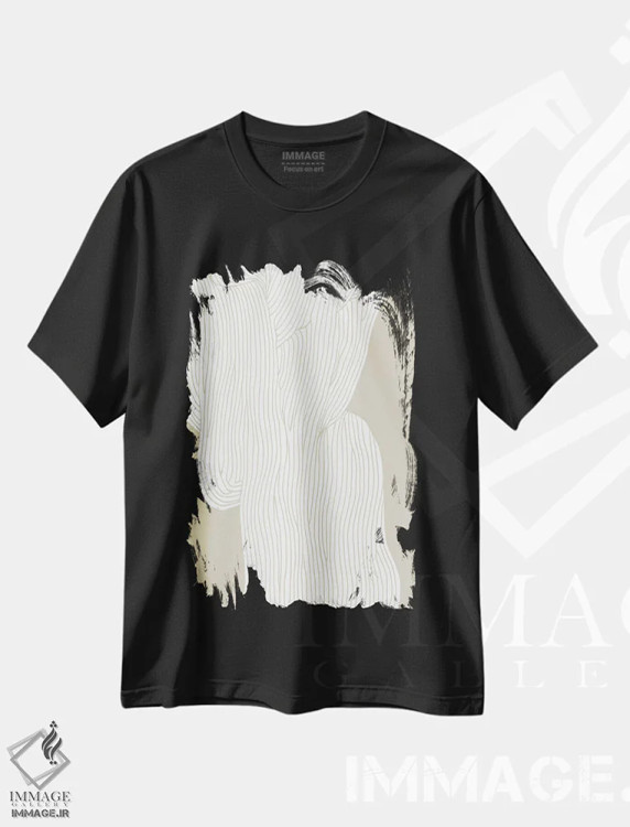 تیشرت مشکی طرح دار فیبرها V اثر تری چایلد | immage.ir