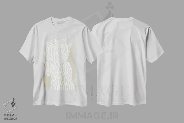 تیشرت سفید طرح دار فیبرها V اثر تری چایلد | فروشگاه ایماژ