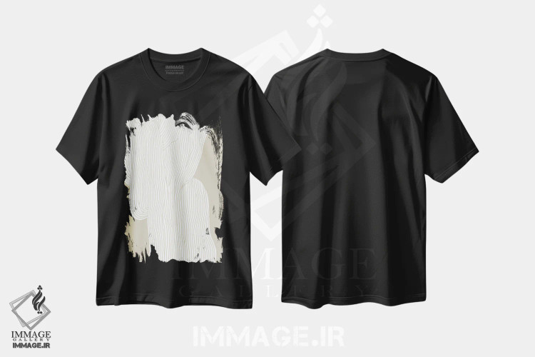 تیشرت مشکی طرح دار فیبرها V اثر تری چایلد | immage.ir